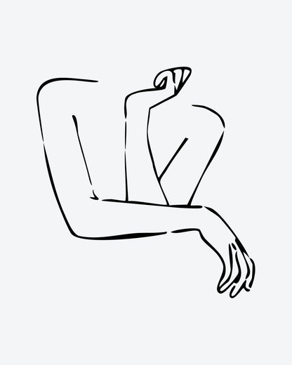 Body Lines semi-permanent tattoo design by INKY – Line Art, Fine Line, Lines illustration, 2 x 2 in (4x4 cm), available at inkytatt.com