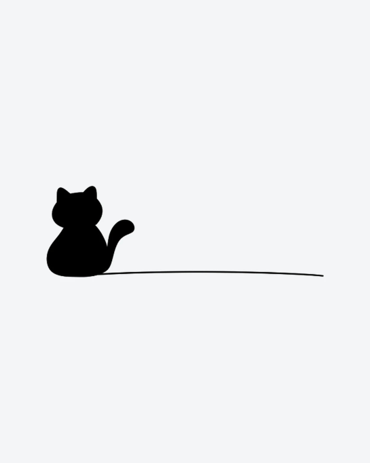 Minimal Cat semi-permanent tattoo design by INKY – Cat, Silhouette illustration, 2 x 2 in (4x4 cm), available at inkytatt.com