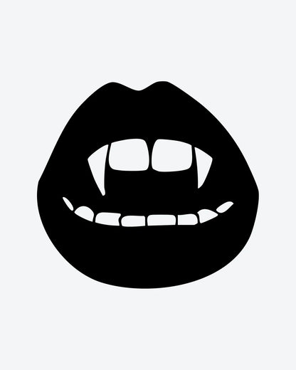 Vampire Lips semi-permanent tattoo design by INKY – Vampire Lips illustration, 2 x 2 in (4x4 cm), available at inkytatt.com