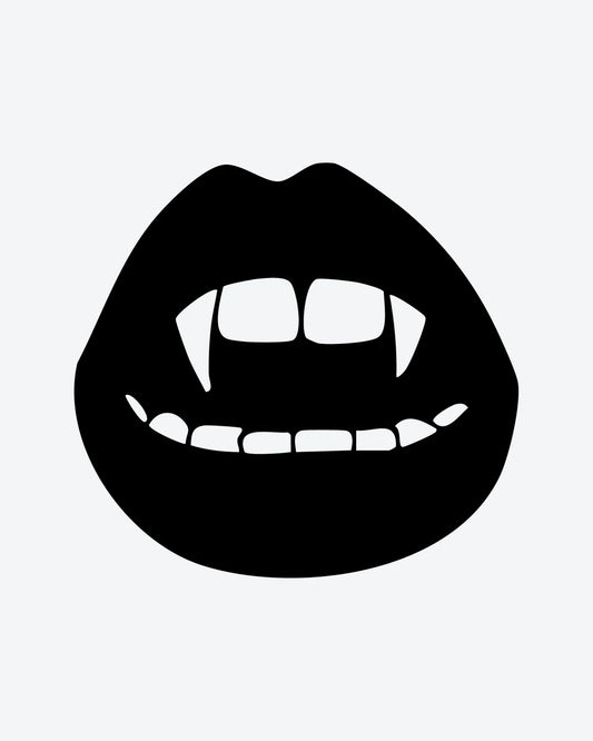 Vampire Lips semi-permanent tattoo design by INKY – Vampire Lips illustration, 2 x 2 in (4x4 cm), available at inkytatt.com