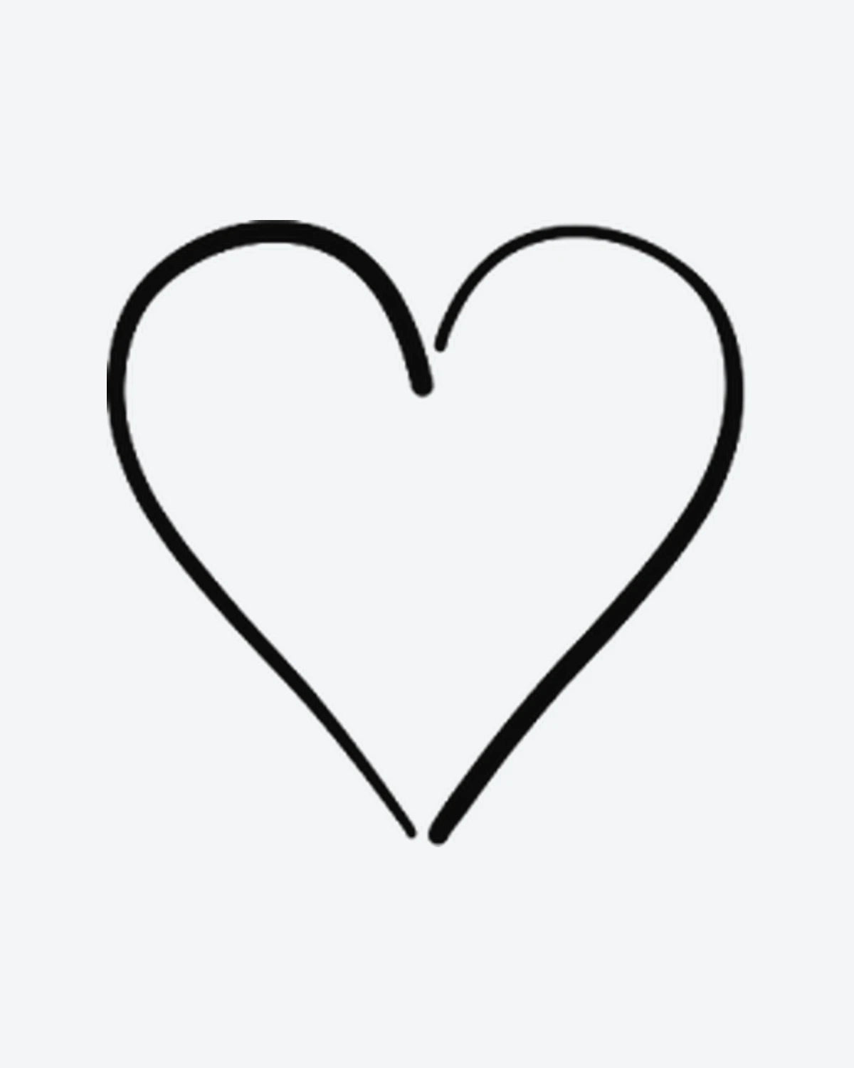 Doodle Heart semi-permanent tattoo design by INKY – Heart, Lines, Hand illustration, 0.5 x 0.5 in (1x1 cm), available at inkytatt.com
