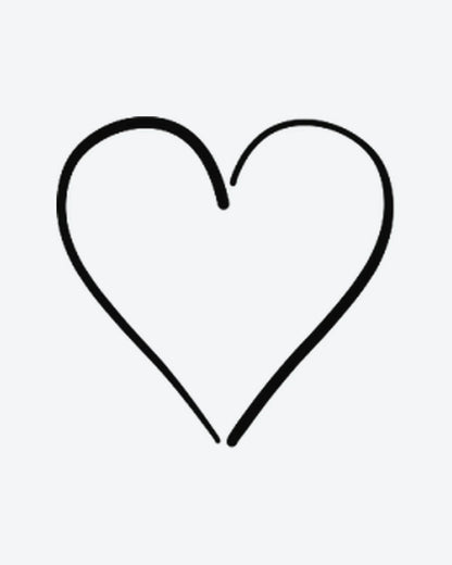 Doodle Heart semi-permanent tattoo design by INKY – Heart, Lines, Hand illustration, 0.5 x 0.5 in (1x1 cm), available at inkytatt.com
