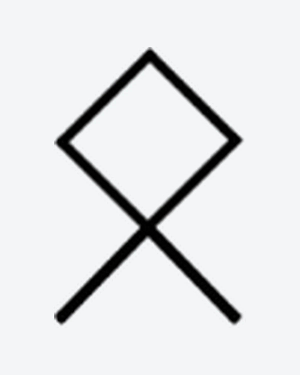 Othala Rune semi-permanent tattoo design by INKY – Diamond, Geometric, Lines illustration, 0.5 x 0.5 in (1x1 cm), available at inkytatt.com