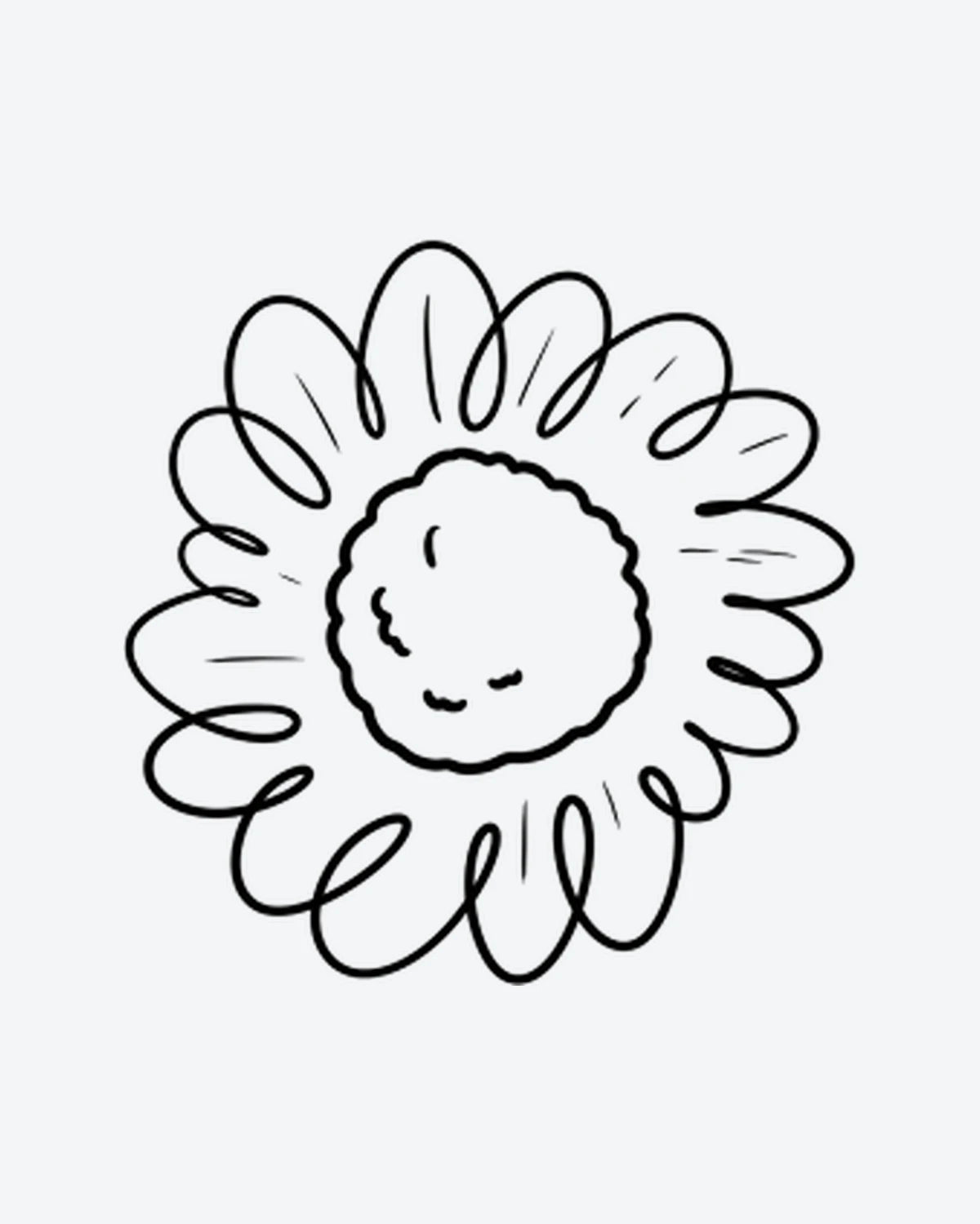 Doodle Sun 2 semi-permanent tattoo design by INKY – Sun, Flower, Petal illustration, 0.5 x 0.5 in (1x1 cm), available at inkytatt.com