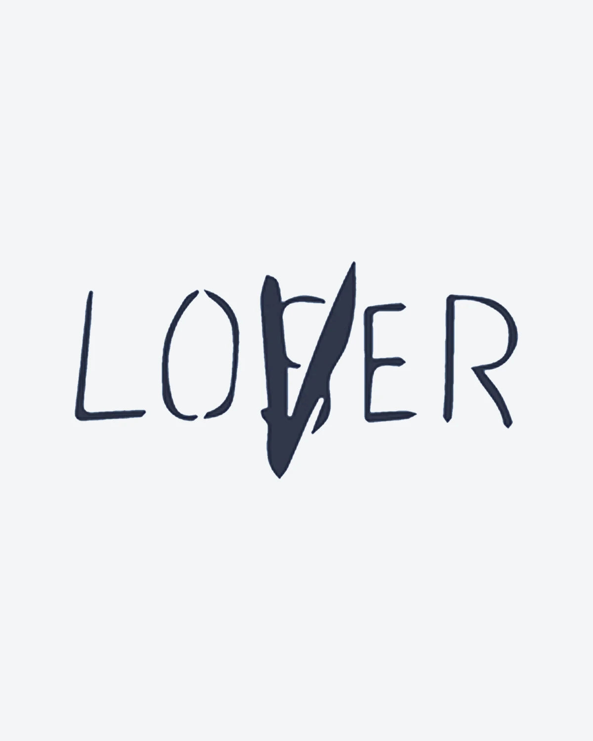Lover/Loser semi-permanent tattoo design by INKY – Lines, Hand illustration, 2 x 2 in (4x4 cm), available at inkytatt.com