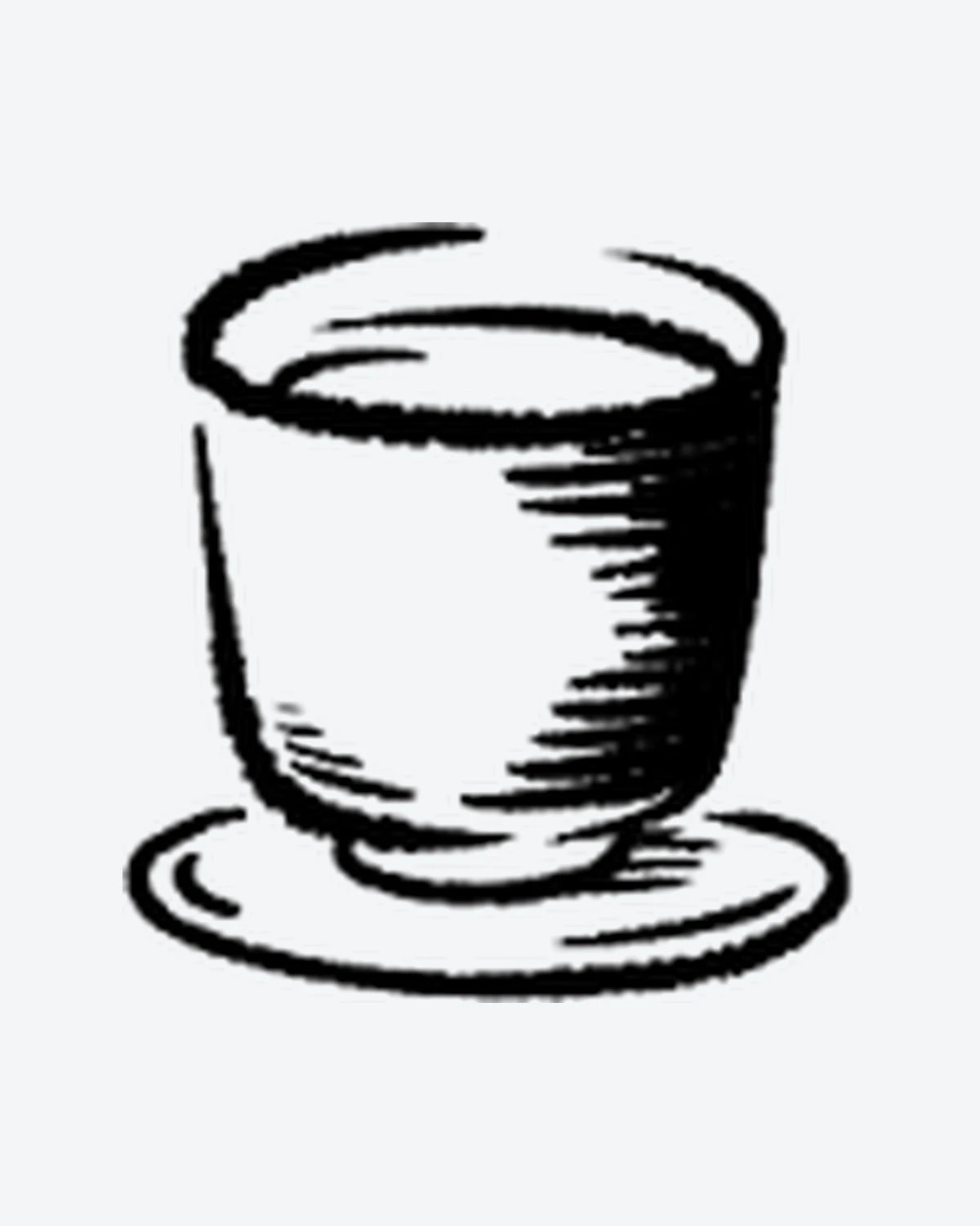 Sketchy Cup semi-permanent tattoo design by INKY – Lines, Hand illustration, 0.5 x 0.5 in (1x1 cm), available at inkytatt.com