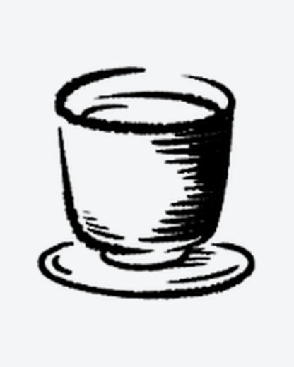 Sketchy Cup semi-permanent tattoo design by INKY – Lines, Hand illustration, 0.5 x 0.5 in (1x1 cm), available at inkytatt.com