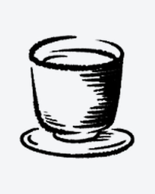 Sketchy Cup semi-permanent tattoo design by INKY – Lines, Hand illustration, 0.5 x 0.5 in (1x1 cm), available at inkytatt.com
