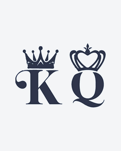 K&Q Crowns semi-permanent tattoo design by INKY – Heart, Crown illustration, 2 x 2 in (4x4 cm), available at inkytatt.com