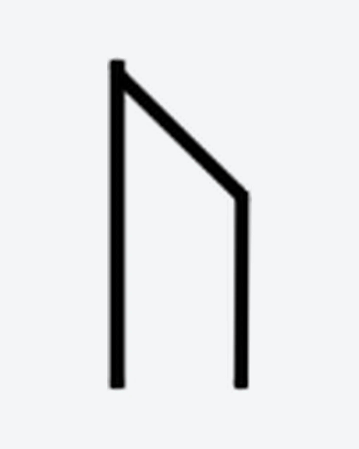 N Rune semi-permanent tattoo design by INKY – Line Art, Geometric, Lines illustration, 0.5 x 0.5 in (1x1 cm), available at inkytatt.com