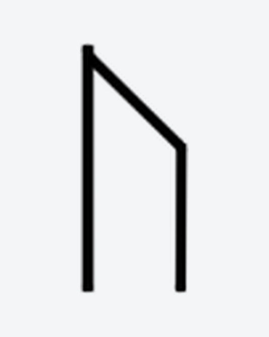 N Rune semi-permanent tattoo design by INKY – Line Art, Geometric, Lines illustration, 0.5 x 0.5 in (1x1 cm), available at inkytatt.com