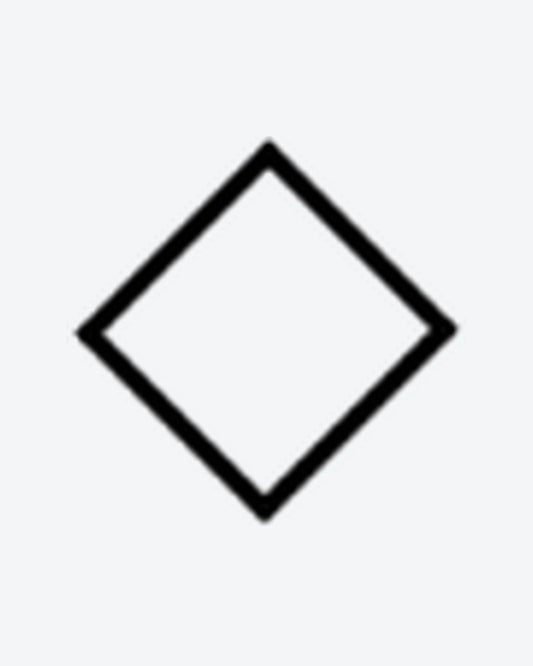 Geo Diamond semi-permanent tattoo design by INKY – Fine Line, Geometric illustration, 0.5 x 0.5 in (1x1 cm), available at inkytatt.com