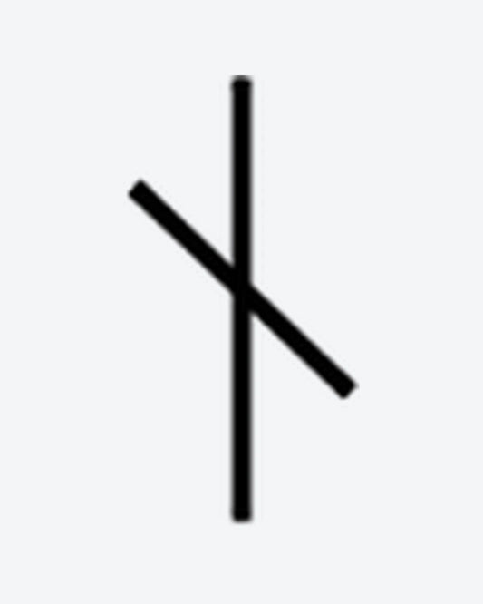 Rune Symbol semi-permanent tattoo design by INKY – Geometric illustration, 0.5 x 0.5 in (1x1 cm), available at inkytatt.com