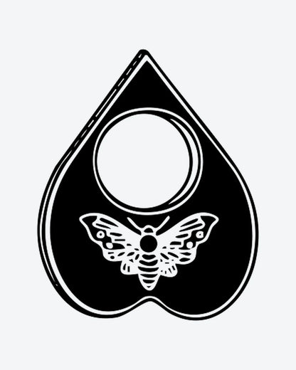 Planchette Mo semi-permanent tattoo design by INKY – Moth, Window illustration, 0.5 x 0.5 in (1x1 cm), available at inkytatt.com