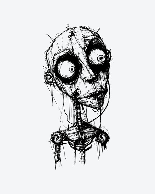 Eerie Sketch semi-permanent tattoo design by INKY – Cross, Eye illustration, 3 x 3 in (7x7 cm), available at inkytatt.com