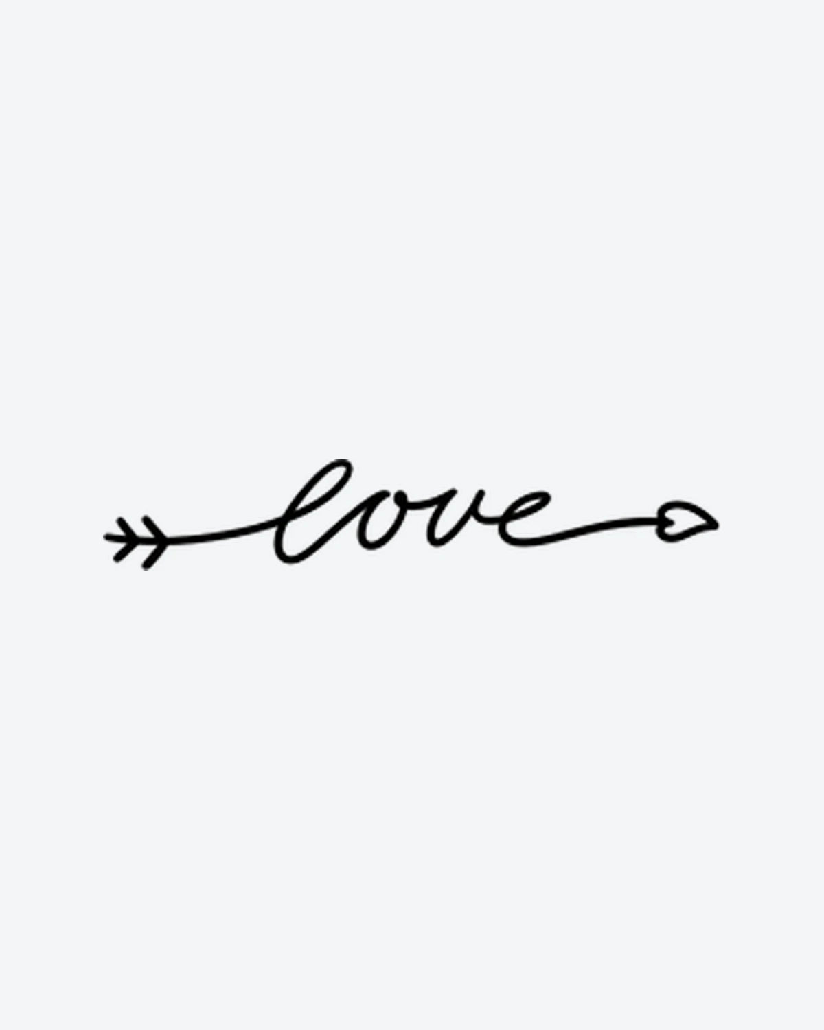 Love Arrow 3 semi-permanent tattoo design by INKY – Fine Line, Heart, Arrow illustration, 2 x 2 in (4x4 cm), available at inkytatt.com