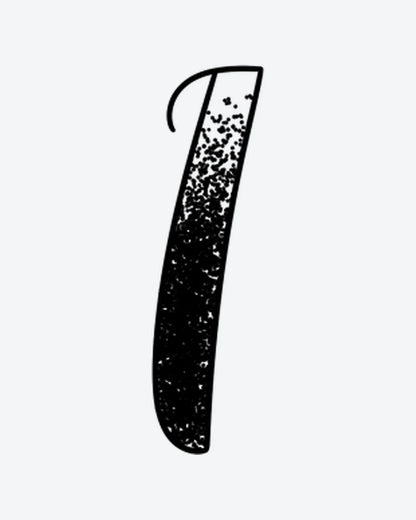 Script 1 semi-permanent tattoo design by INKY – Dotwork illustration, 0.5 x 0.5 in (1x1 cm), available at inkytatt.com